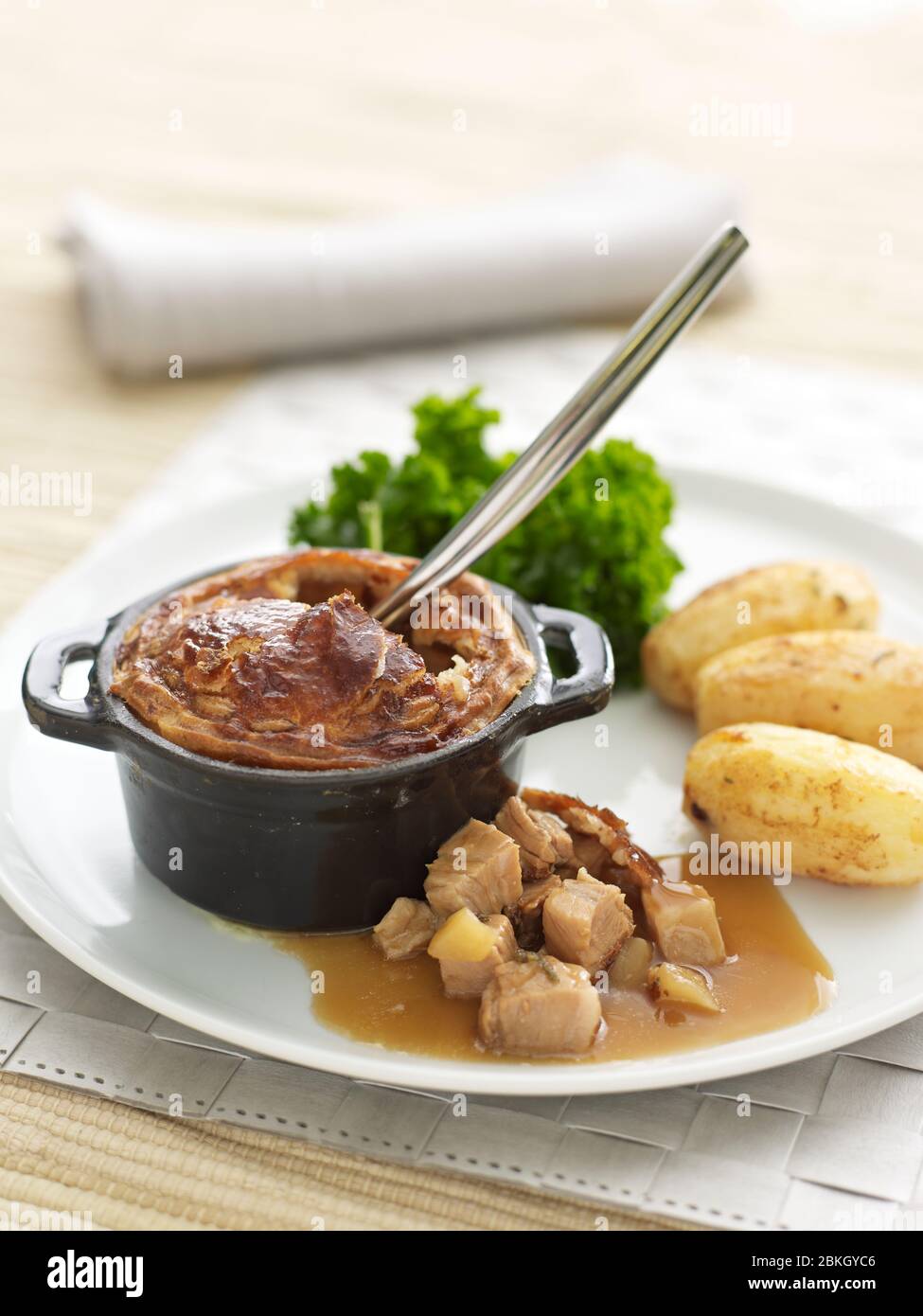 torta di maiale e patate Foto Stock