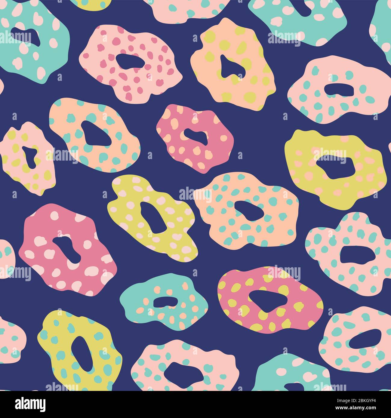 Pattern di ripetizione continuo Vector VIBRANT Leopard con effetto puntini astratti Illustrazione Vettoriale