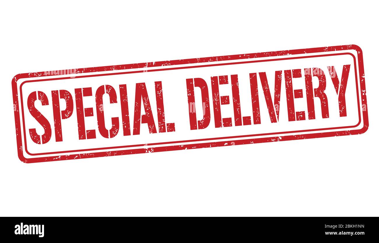 Simbolo di recapito speciale o timbro su sfondo bianco, illustrazione vettoriale Illustrazione Vettoriale
