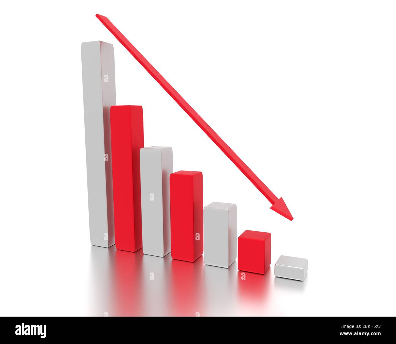 Concetto di business fallimentare. Grafico della crisi finanziaria. rendering 3d Foto Stock