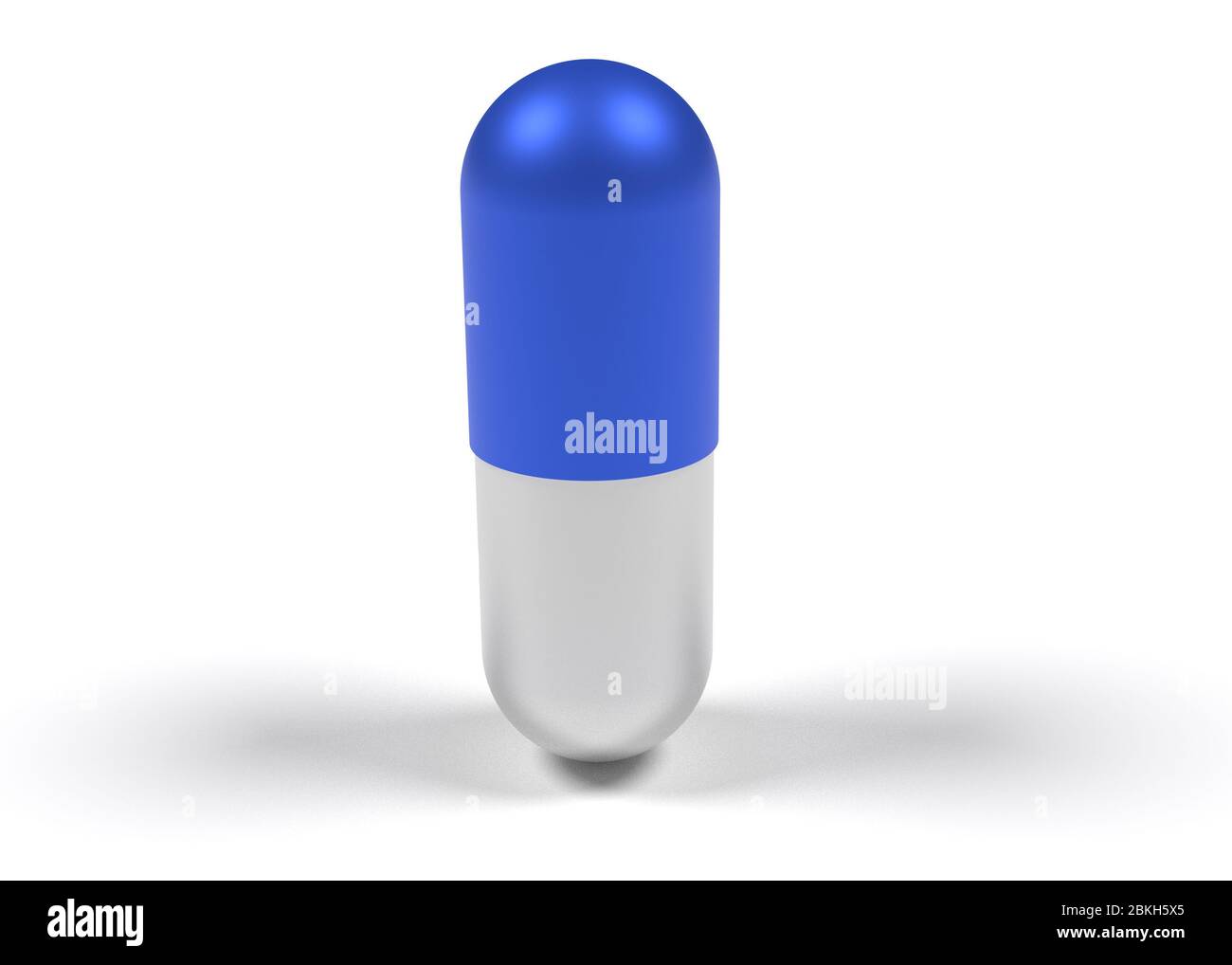 Concetti di medicina. Illustrazione della pillola della capsula isolata su bianco. rendering 3d Foto Stock