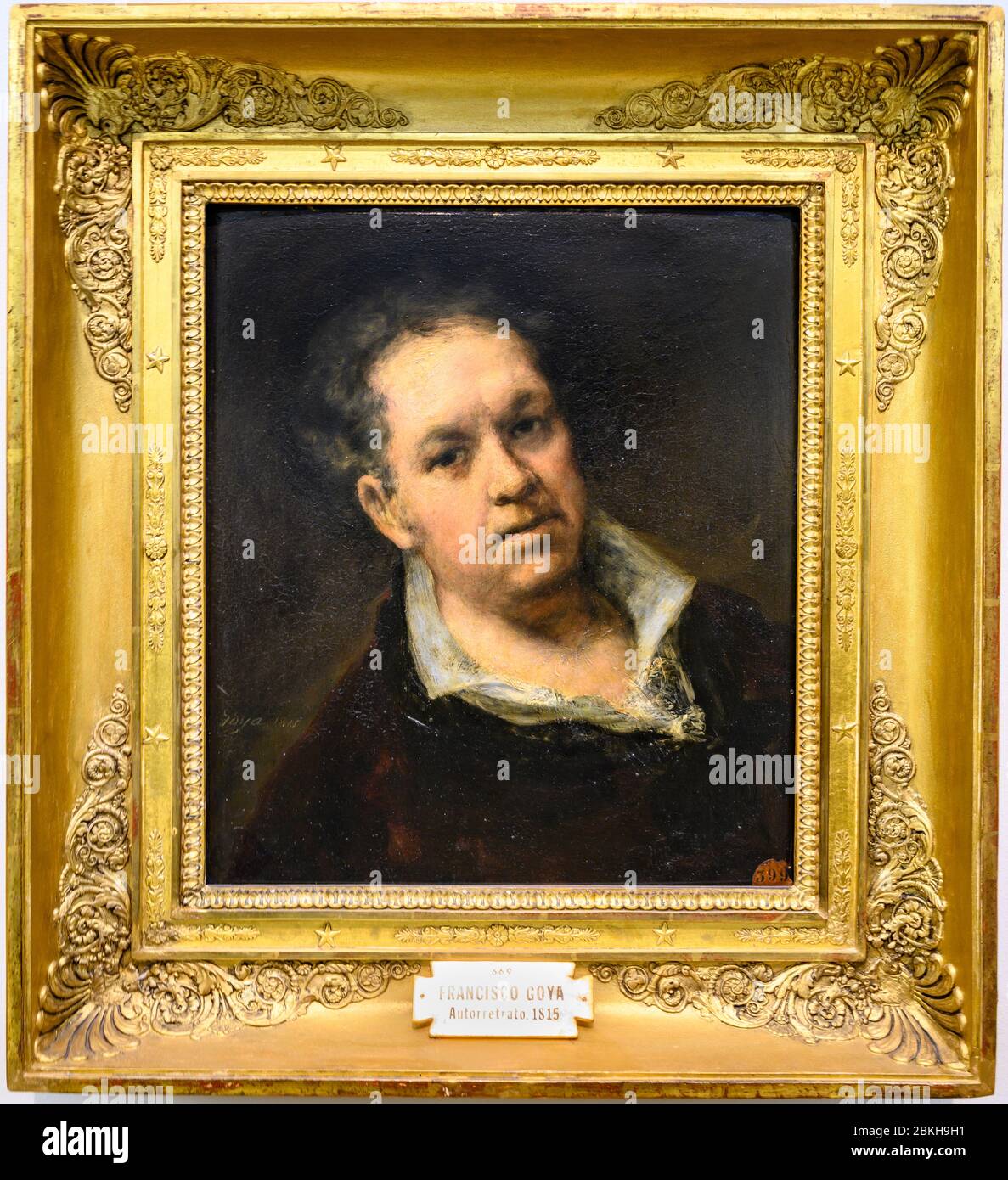 Autoritratto di Francisco José de Goya y Lucientes, dipinto nel 1815 quando aveva 69 anni, presso la San Fernando Royal Academy of fine Arts di Madrid, Spa Foto Stock