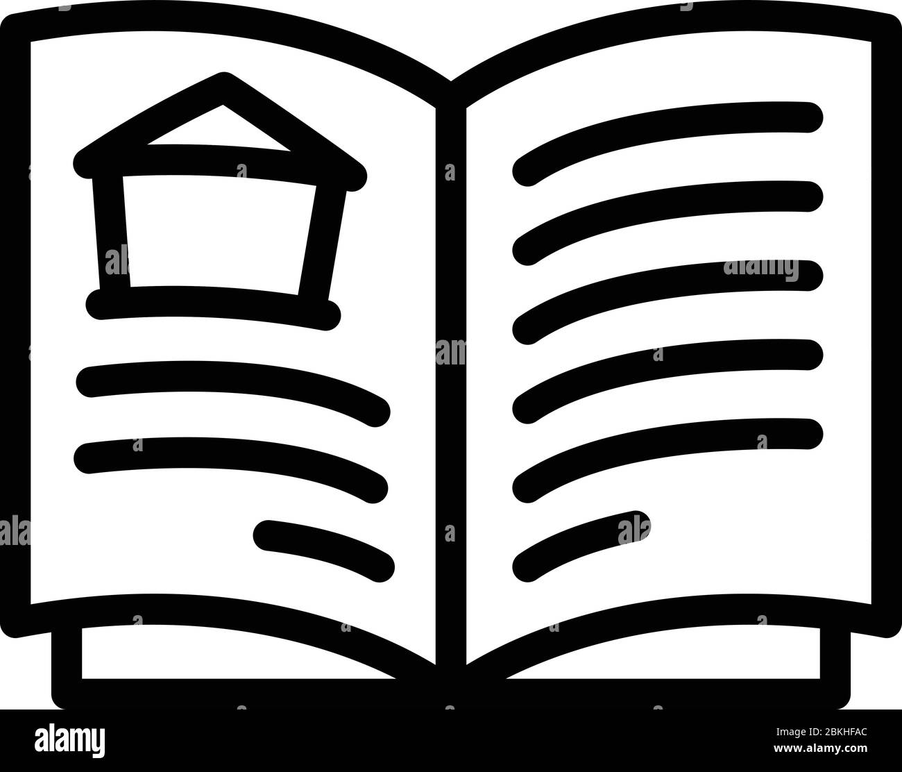 Home costruzione docs icona, stile contorno Illustrazione Vettoriale