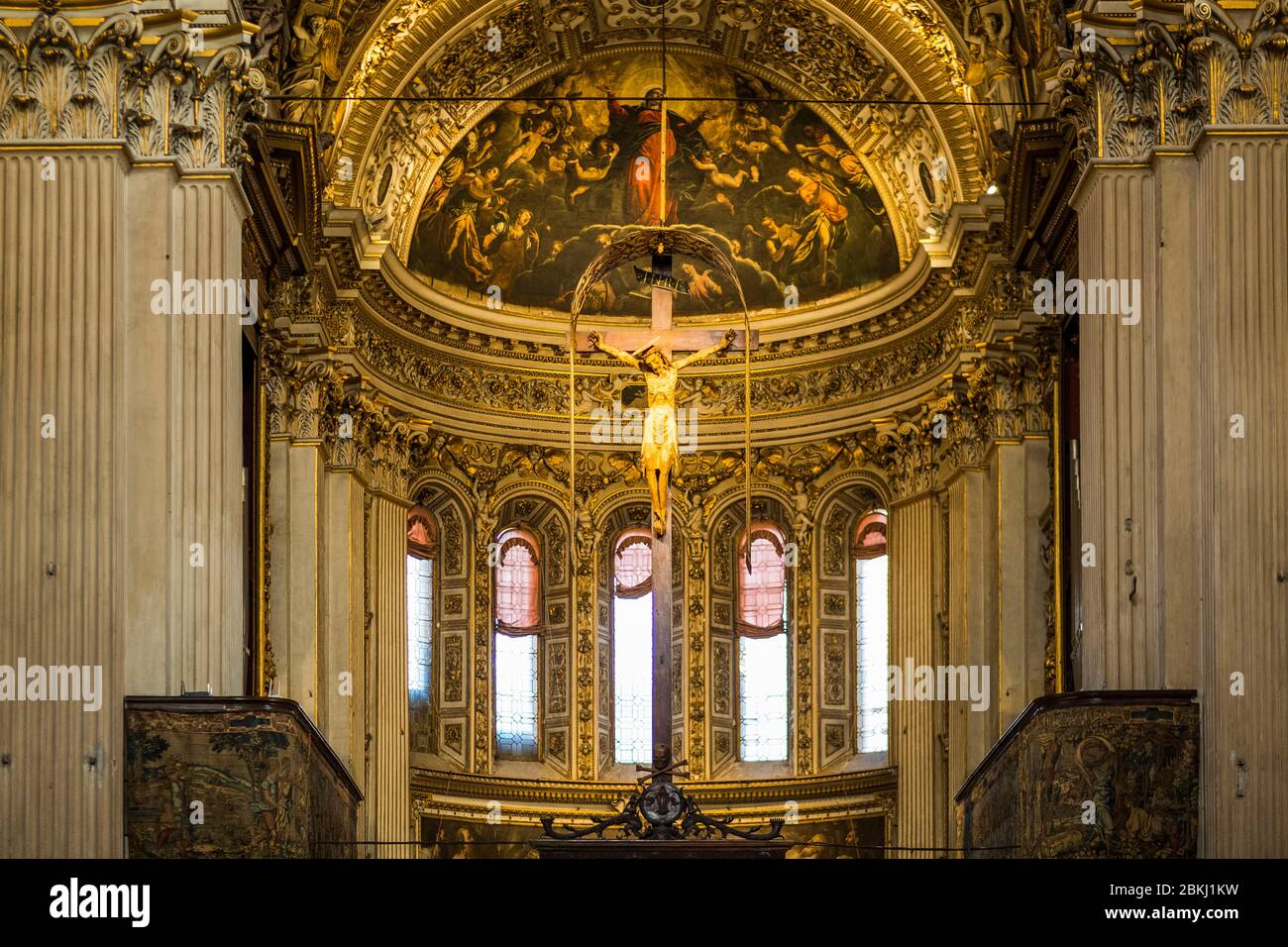 Italia, Lombardia, Bergamo, la Città alta, la Basilica di Santa Maria maggiore Foto Stock