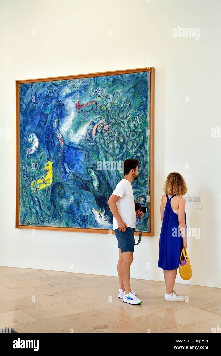 Francia, Alpes Maritimes, Nizza, Museo Nazionale di Marc Chagall dell'architetto Andre Hermant e creato su iniziativa di Andre Malraux, sala dei dipinti biblici messaggio, Noah's Ark Foto Stock