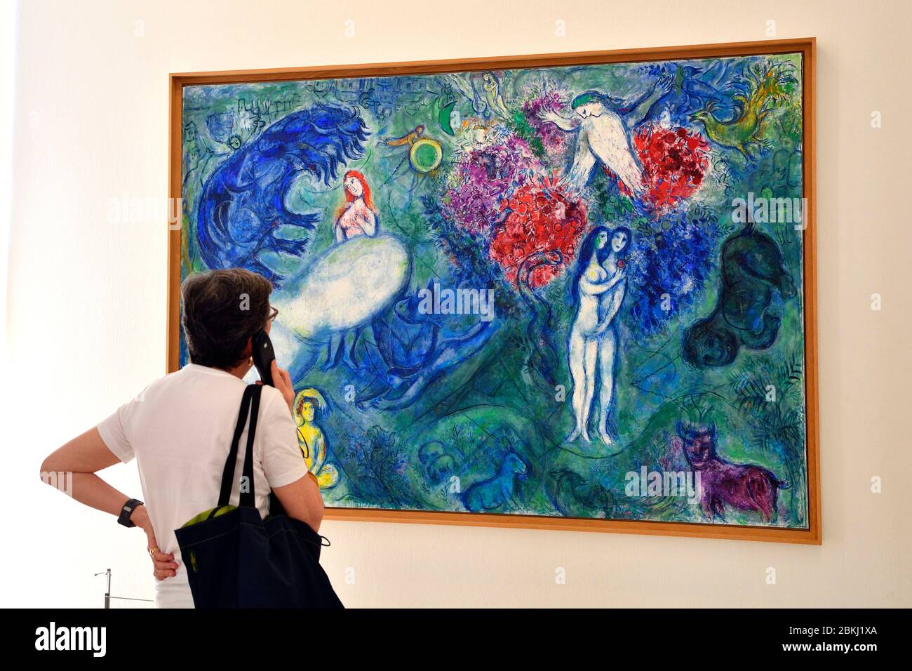 Francia, Alpes Maritimes, Nizza, Museo Nazionale di Marc Chagall da architetto Andre Hermant e creato su iniziativa di Andre Malraux, sala dei dipinti messaggio biblico, Paradiso Foto Stock
