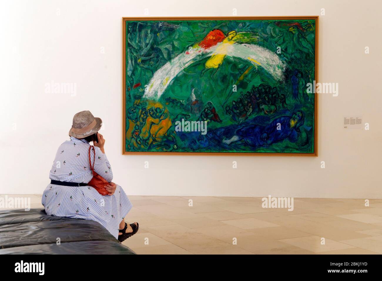 Francia, Alpes Maritimes, Nizza, Museo Nazionale di Marc Chagall dell'architetto Andre Hermant e creato su iniziativa di Andre Malraux, sala dei dipinti biblici messaggio, Noah e l'Arcobaleno Foto Stock