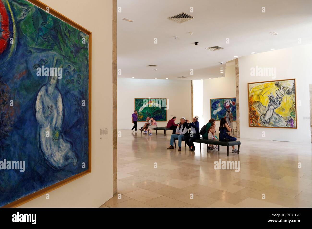 Francia, Alpes Maritimes, Nizza, Museo Nazionale di Marc Chagall dell'architetto Andre Hermant e creato su iniziativa di Andre Malraux, sala dei dipinti biblici messaggio Foto Stock