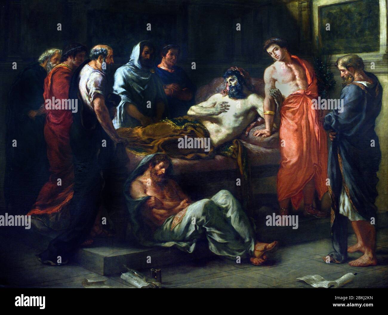 Le ultime parole `s Imperatore Marcus Aurelio ( 121-180 ) 1844by Eugène Delacroix 1798 - 1863, Francia, francese, Foto Stock