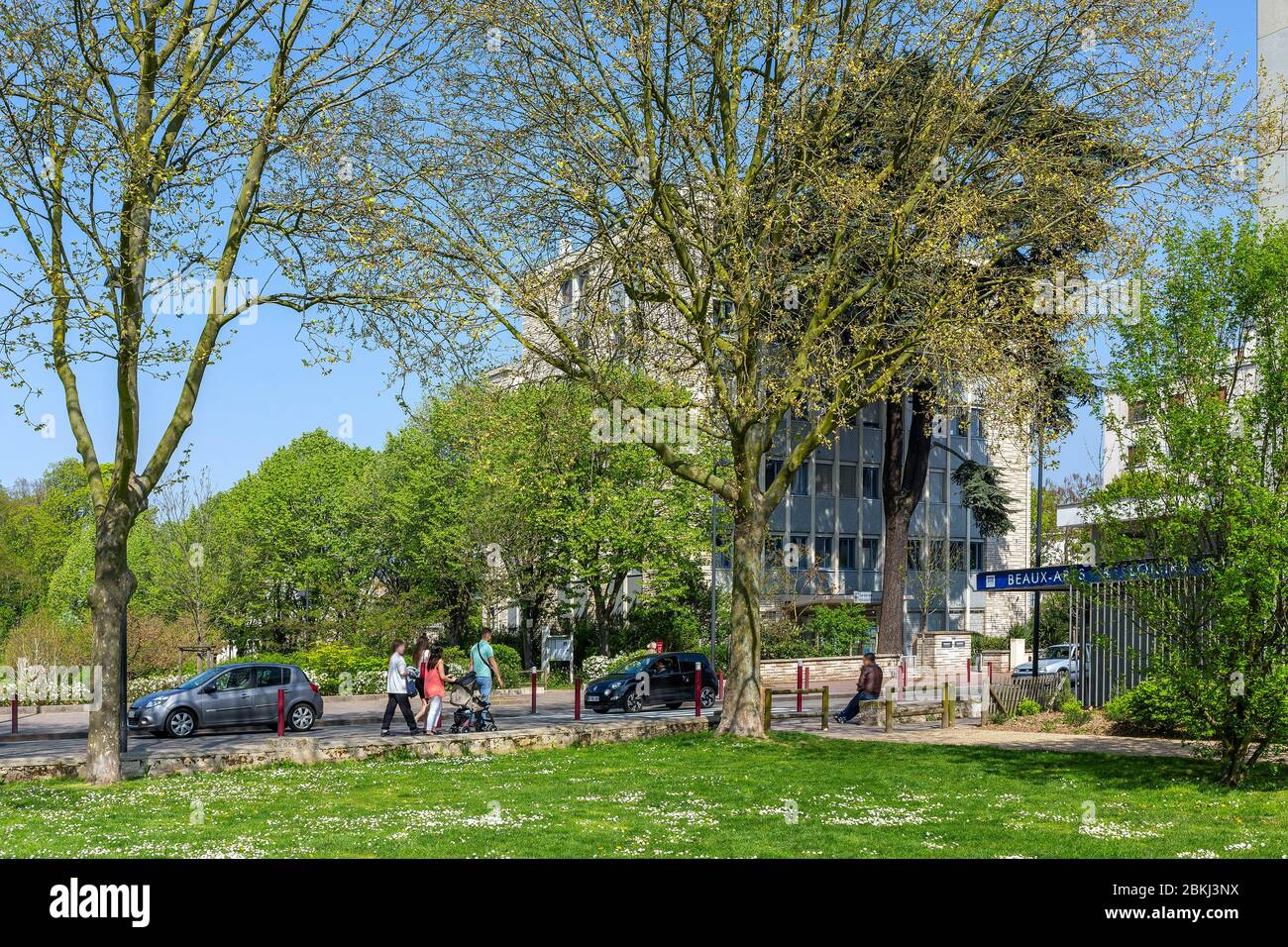 Francia, Hauts de Seine, Sceaux, Rue de Houdan, Promenade des vallons de la Bievre Foto Stock