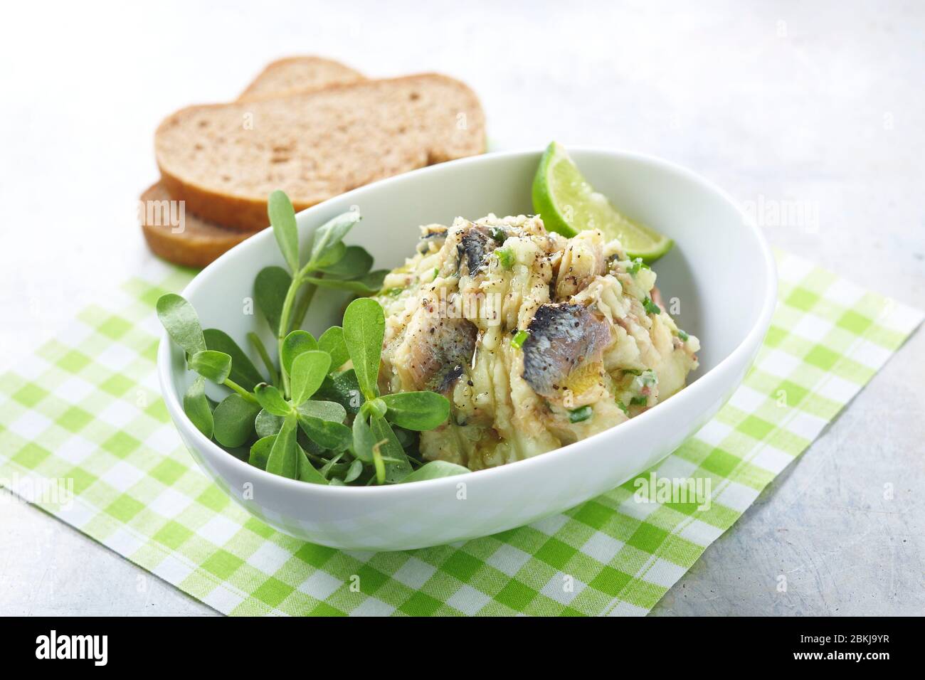 Sardine brandade aglio limone Foto Stock