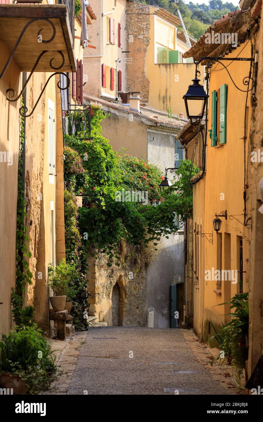 Francia, Bouches du Rhone, Pays d'Aix, Jouques, rue du village Foto Stock