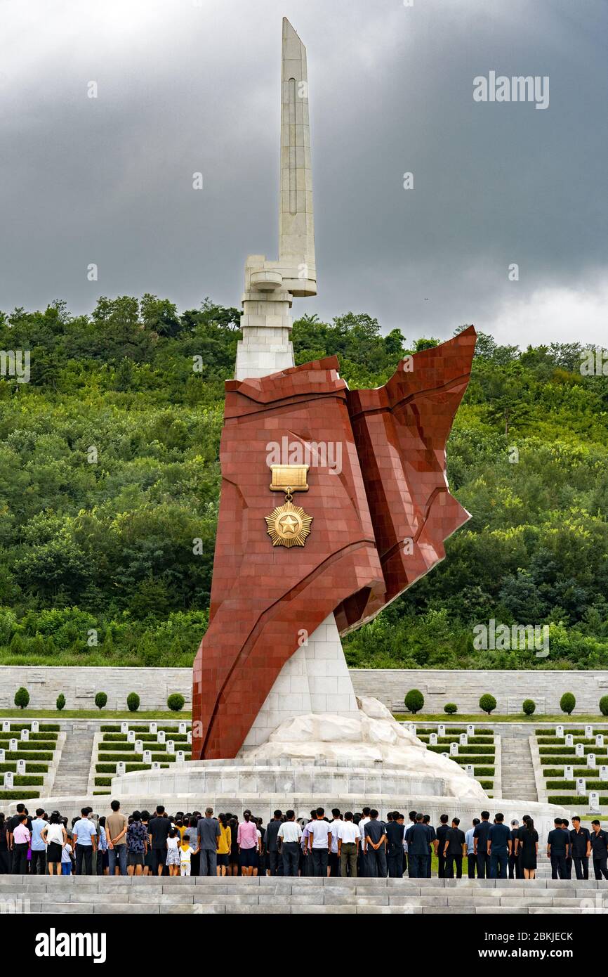 Corea del Nord, Pyongyang, Cimitero dei Martiri della Guerra di Liberazione della Patria Foto Stock