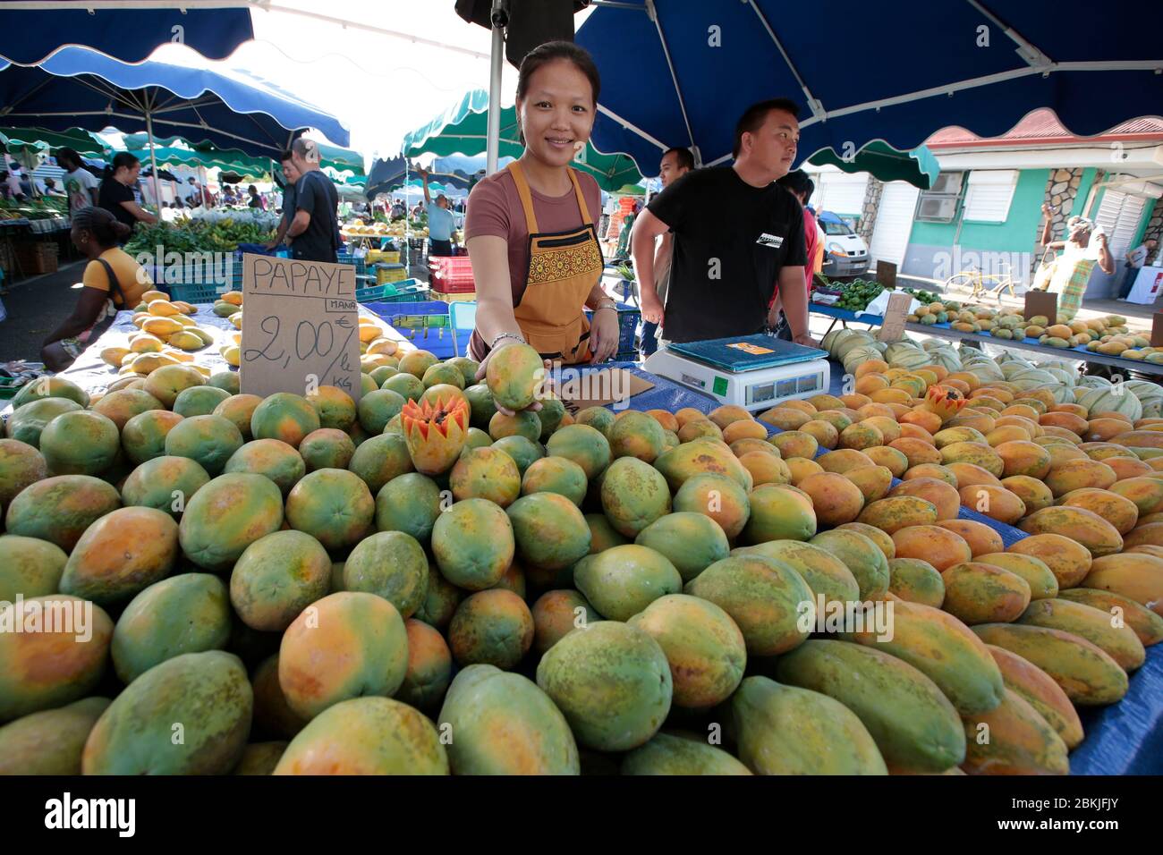 Francia, Guiana, Saint-Laurent du Maroni, mercato di Hmong Foto Stock