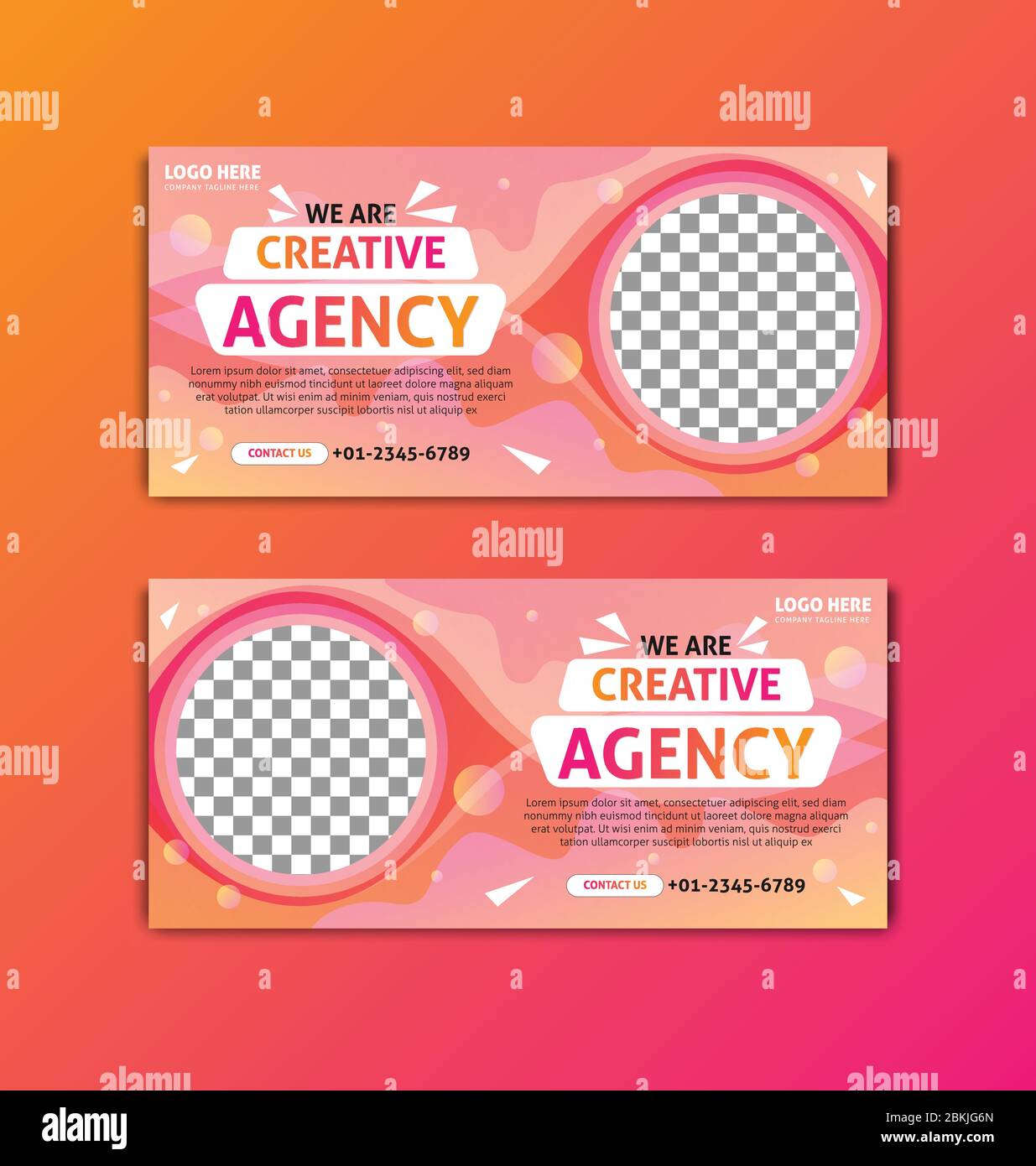 Facebook copertina business Social Media Web Banner giallo Pink Gradient Stripe Template, Business Facebook copertina social media posta banner Premium Vector Illustrazione Vettoriale