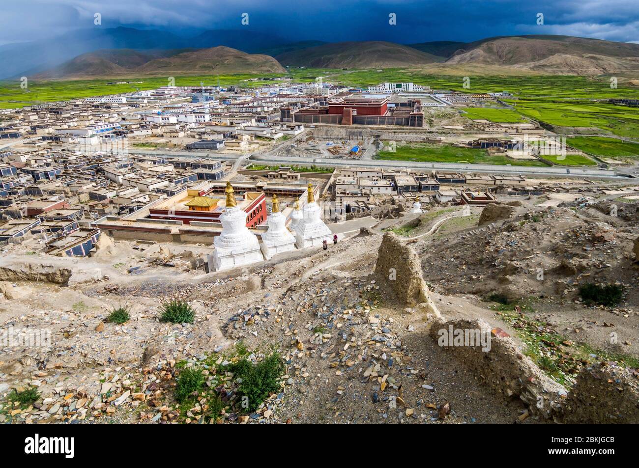 Cina, Tibet centrale, Ü Tsang, Sakya, il principale monastero della tradizione sakya Foto Stock