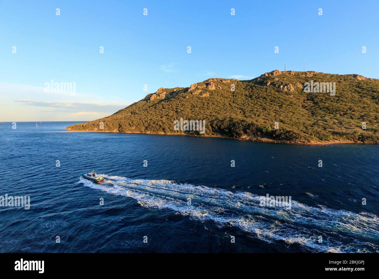 Francia, Corse du Sud, Golfo di Porto vecchio, pilotine Foto Stock