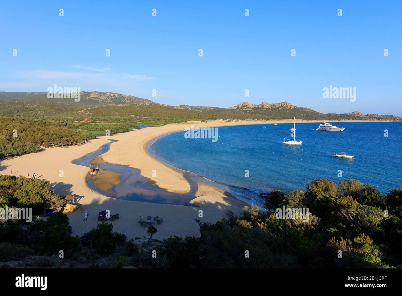 Francia, Corse du Sud, Domaine de Murtoli, spiaggia di Erbaju (menzione obbligatoria Domaine de Murtoli) Foto Stock