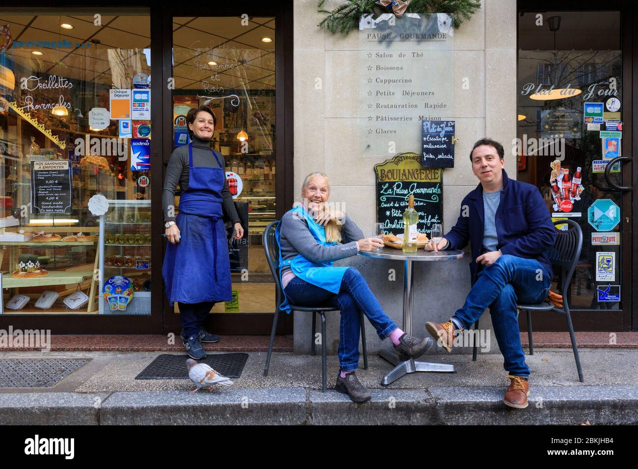 Francia, Vaucluse, Avignone, la Pause Gourmande panetteria, panettiere e Avignone guida gourmet Julien Dubief Foto Stock