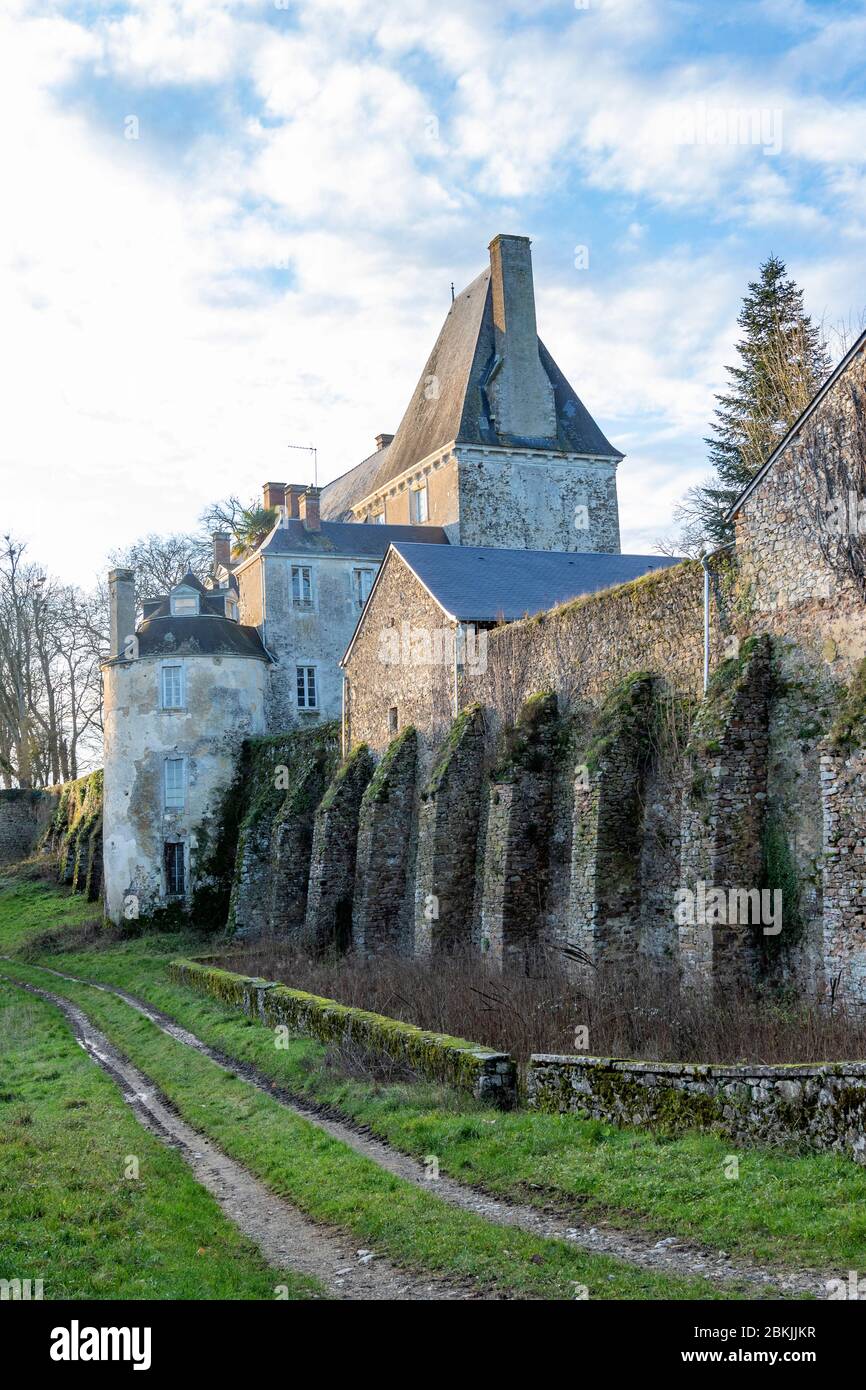 Francia, Pays de la Loire, Sarthe , Rouesse Vasse, Castel di Vasse Foto Stock