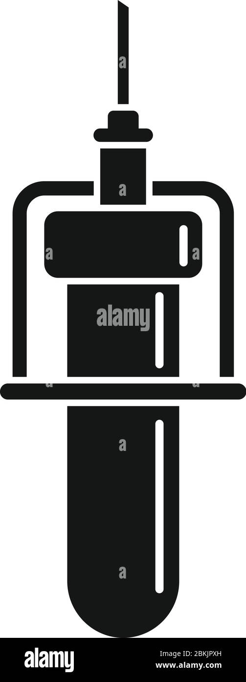 Icona della provetta per il test del sangue del diabete. Semplice illustrazione dell'icona vettoriale della provetta per il test del sangue del diabete per il web design isolato su sfondo bianco Illustrazione Vettoriale