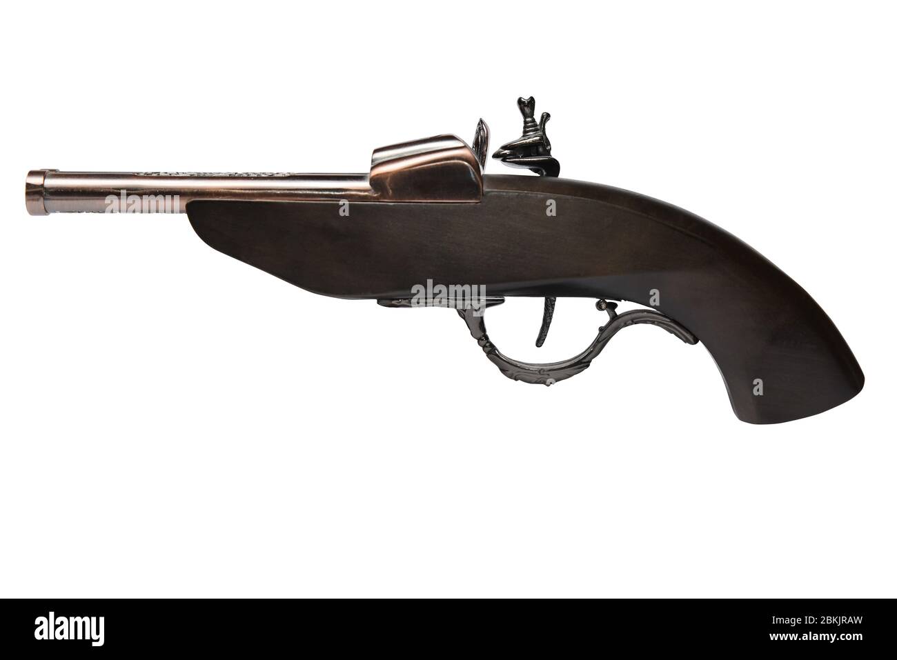 Vecchia pistola isolata su sfondo bianco Foto Stock