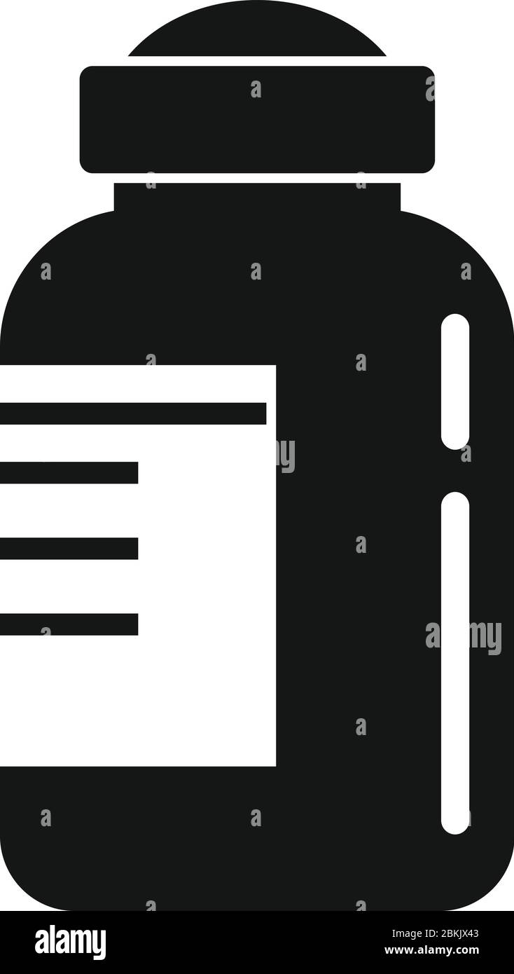 Icona flacone di insulina. Semplice illustrazione dell'icona del vettore del flacone di insulina per il web design isolato su sfondo bianco Illustrazione Vettoriale