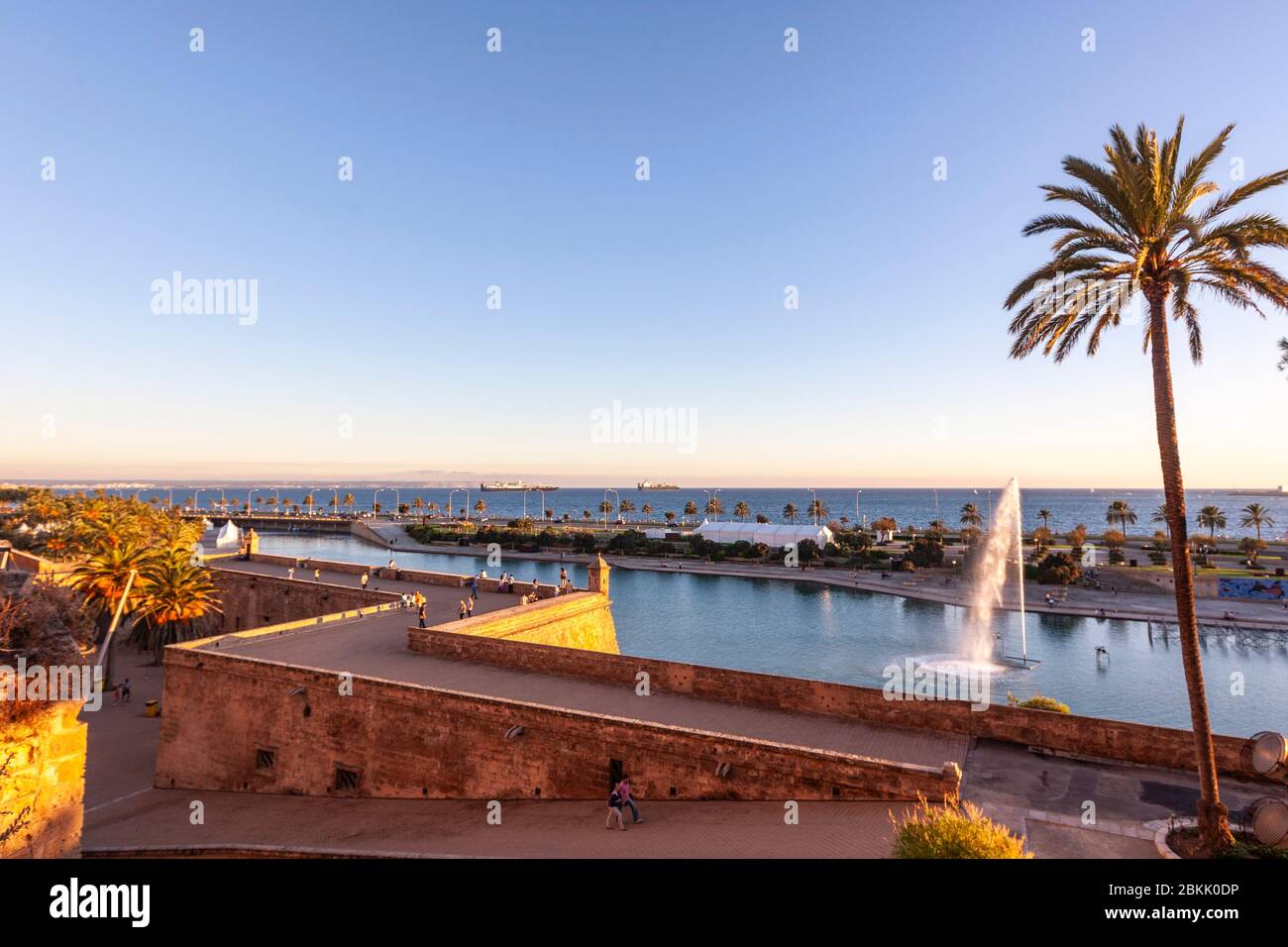 Fontana di Parc de la Mar, Palma di Maiorca, Isole Baleari, Spagna Foto Stock