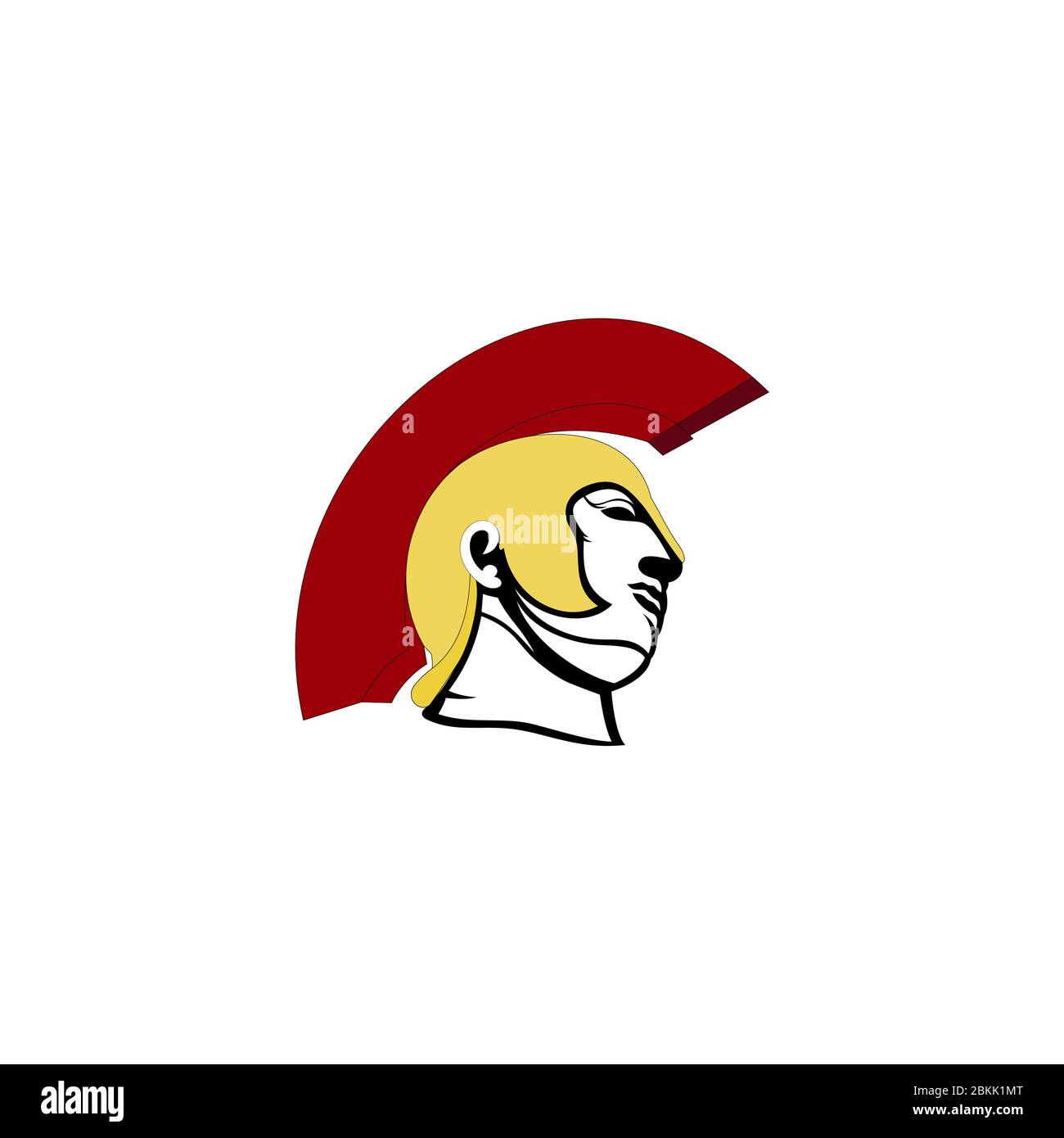 Illustrazione vettoriale del design della testa e del logo del casco Sparta Illustrazione Vettoriale