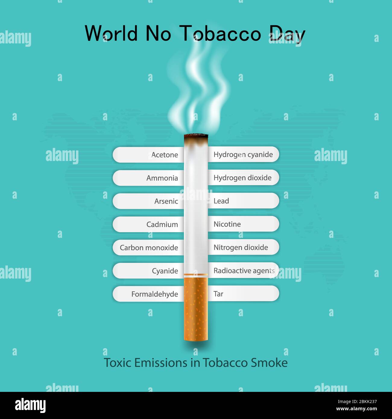 Mondo No Tobacco Day infografica sfondo design.World No Smoking Day typographical design elements.May 31st World no Tobacco Day.No Fumatura Day Awa Illustrazione Vettoriale