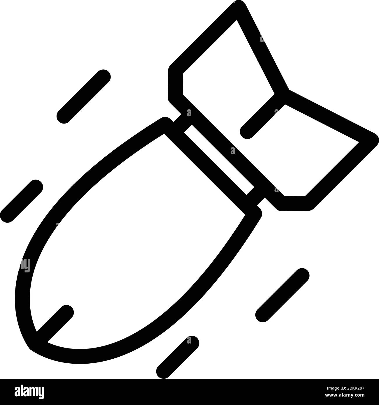 Icona bomba radioattiva, stile contorno Illustrazione Vettoriale