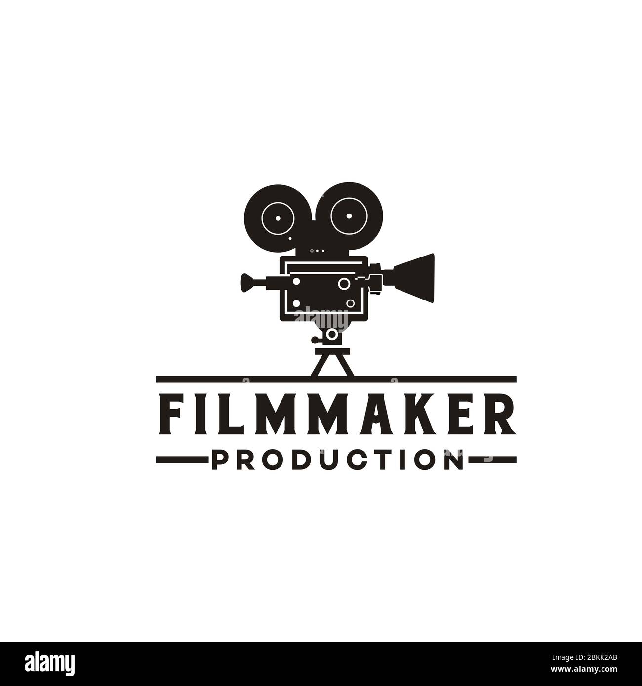 Logo di videocamere d'epoca per la produzione cinematografica o cinematografica Illustrazione Vettoriale