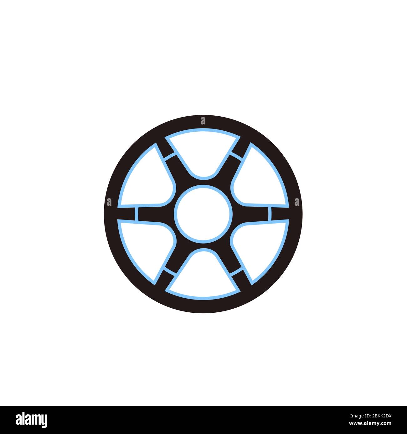 bobine di pellicola o nastri in rotolo negativi per il logo video cinematografico Illustrazione Vettoriale