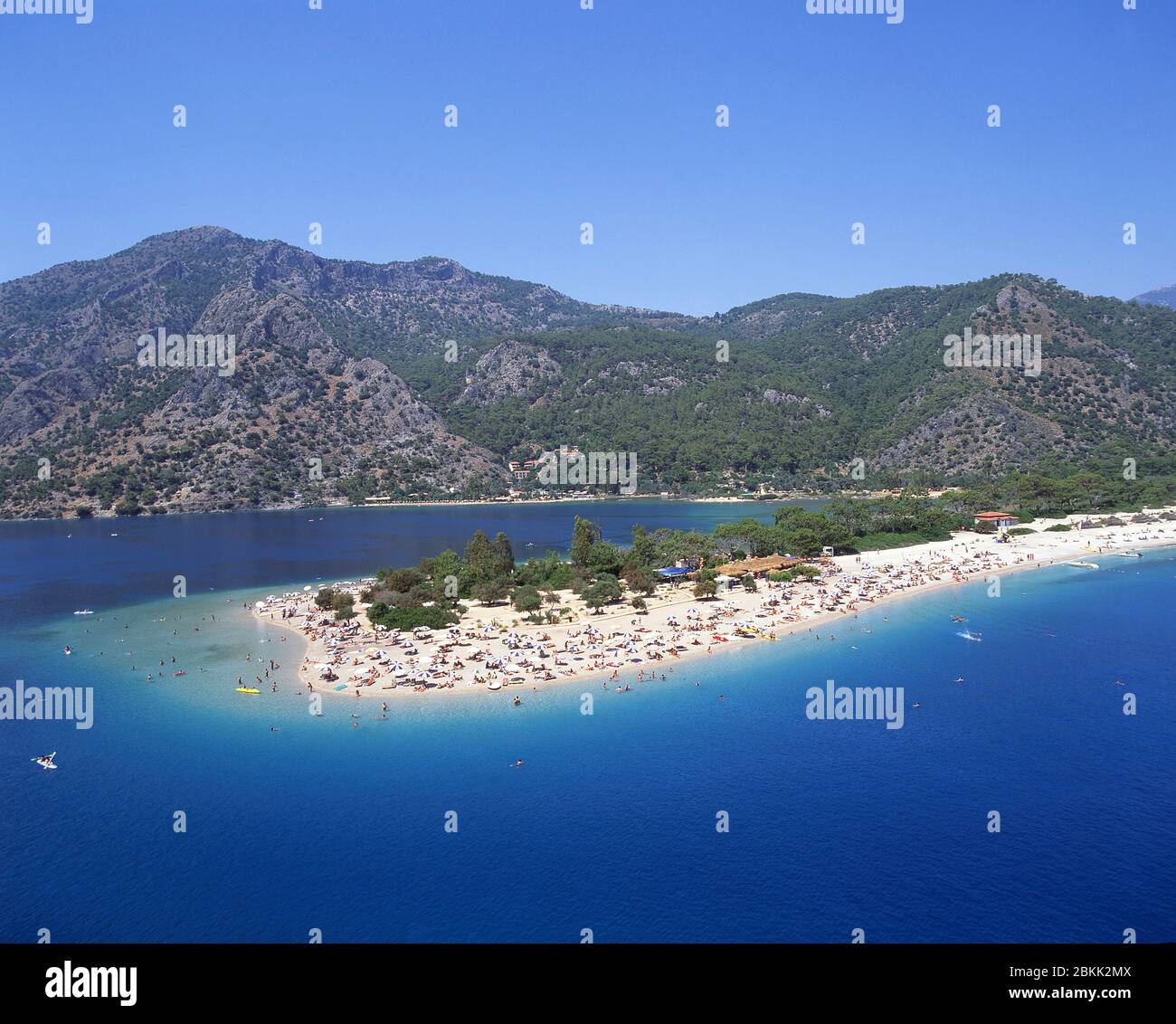 Blue Lagoon Beach, Oludeniz, provincia di Mugla, Repubblica di Turchia Foto Stock