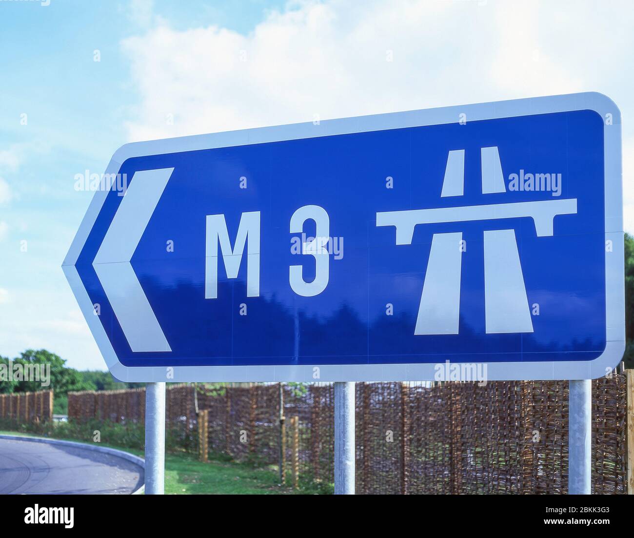 SEGNALE DI ingresso ALL'autostrada M3, Hampshire, Inghilterra, Regno Unito Foto Stock