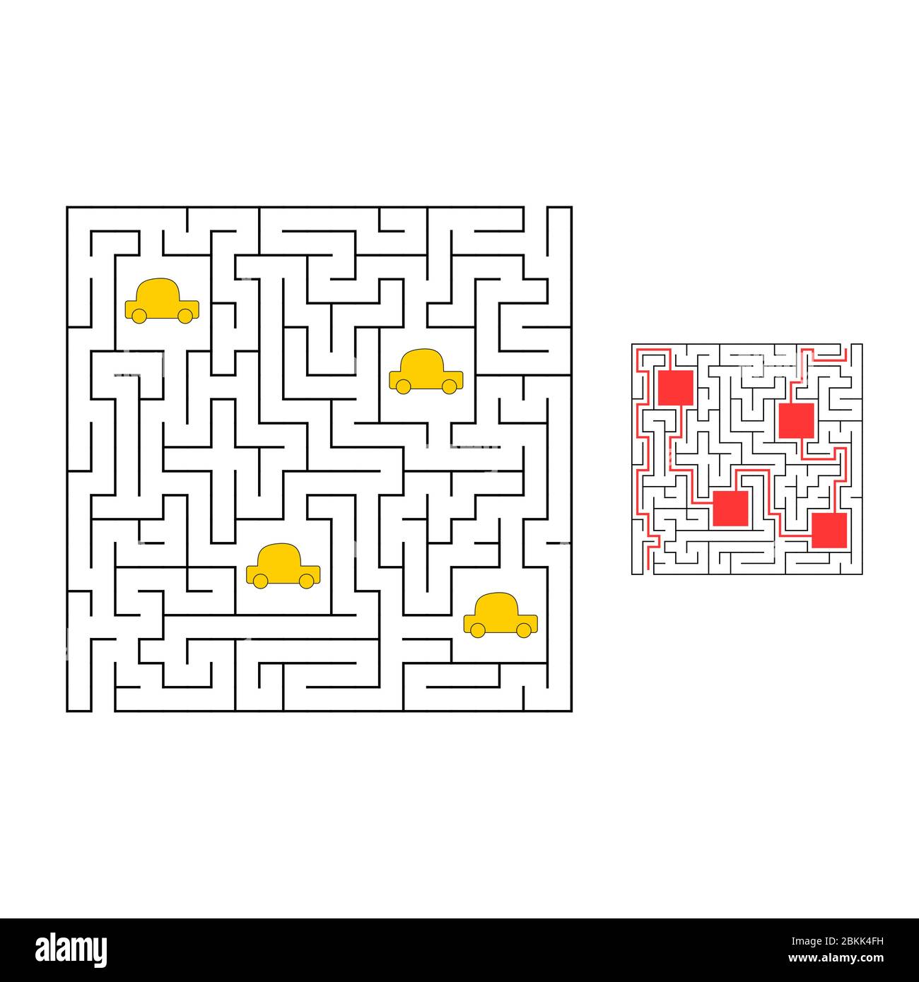Labirinto astuto. Gioco educativo per bambini. Puzzle per bambini. Encoma labirinto. Trovare il percorso giusto. Illustrazione vettoriale. Illustrazione Vettoriale