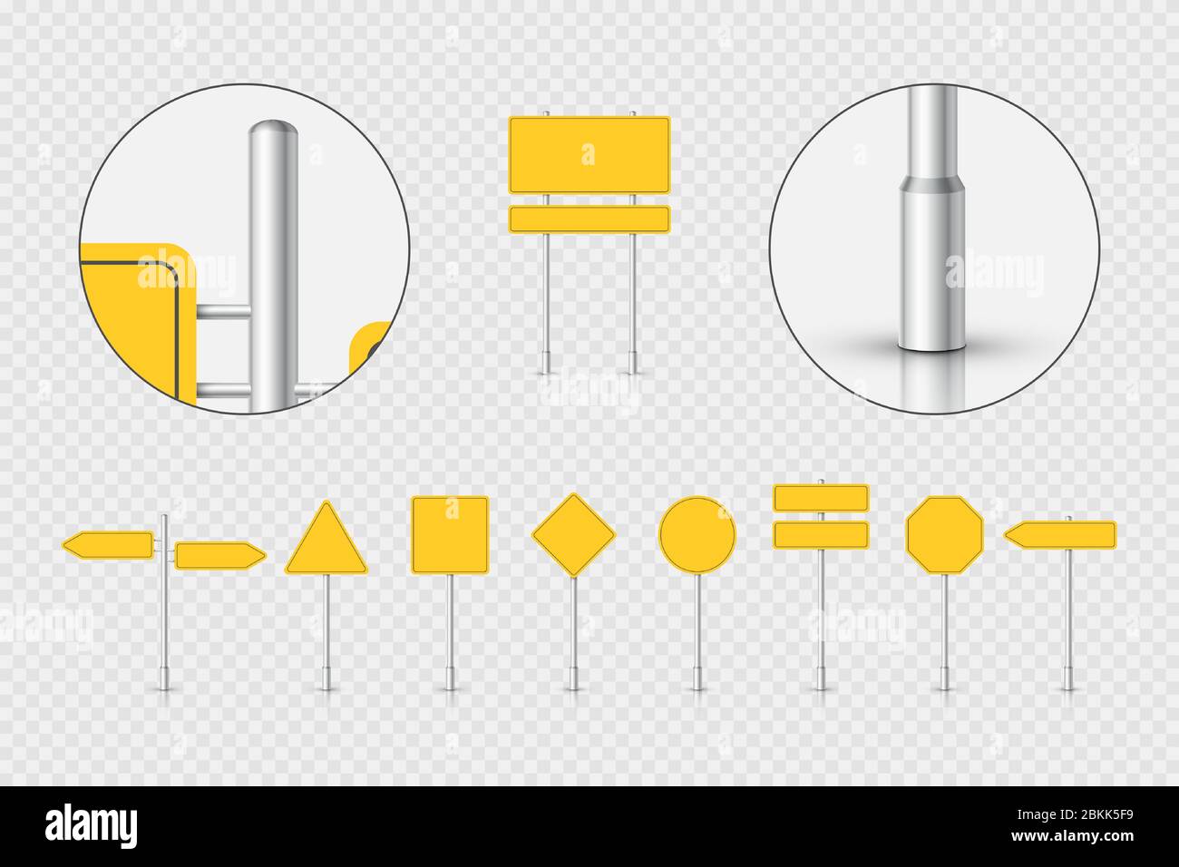 Segnale di traffico verde mockup isolato su sfondo trasparente. Segnaletica stradale. Lavagna vuota con posto per il testo. Illustrazione vettoriale. Illustrazione Vettoriale