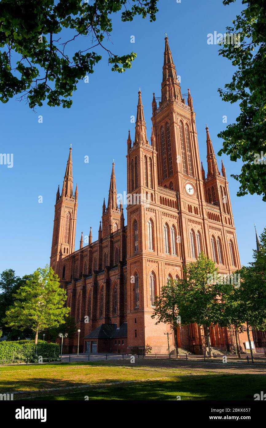 Mercato Chiesa Wiesbaden Foto Stock