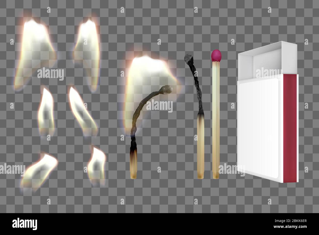 Corrispondenza di sicurezza realistica. Set di fiammiferi in legno. Illustrazione vettoriale Illustrazione Vettoriale