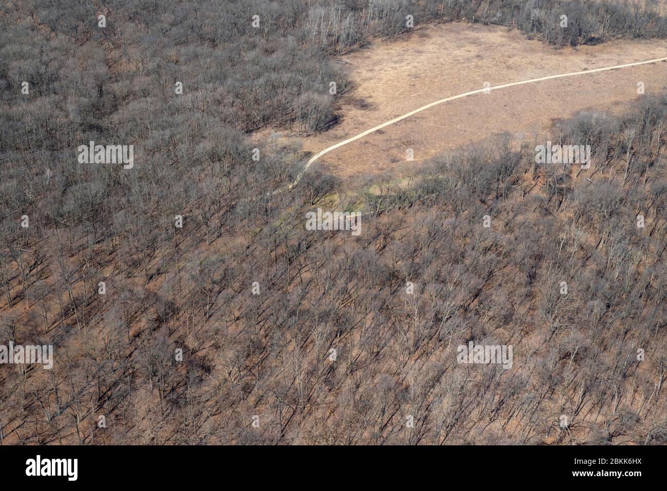 Immagine aerea del monumento nazionale di Effigy Mounds, vicino a Marquette, Iowa, USA. Foto Stock