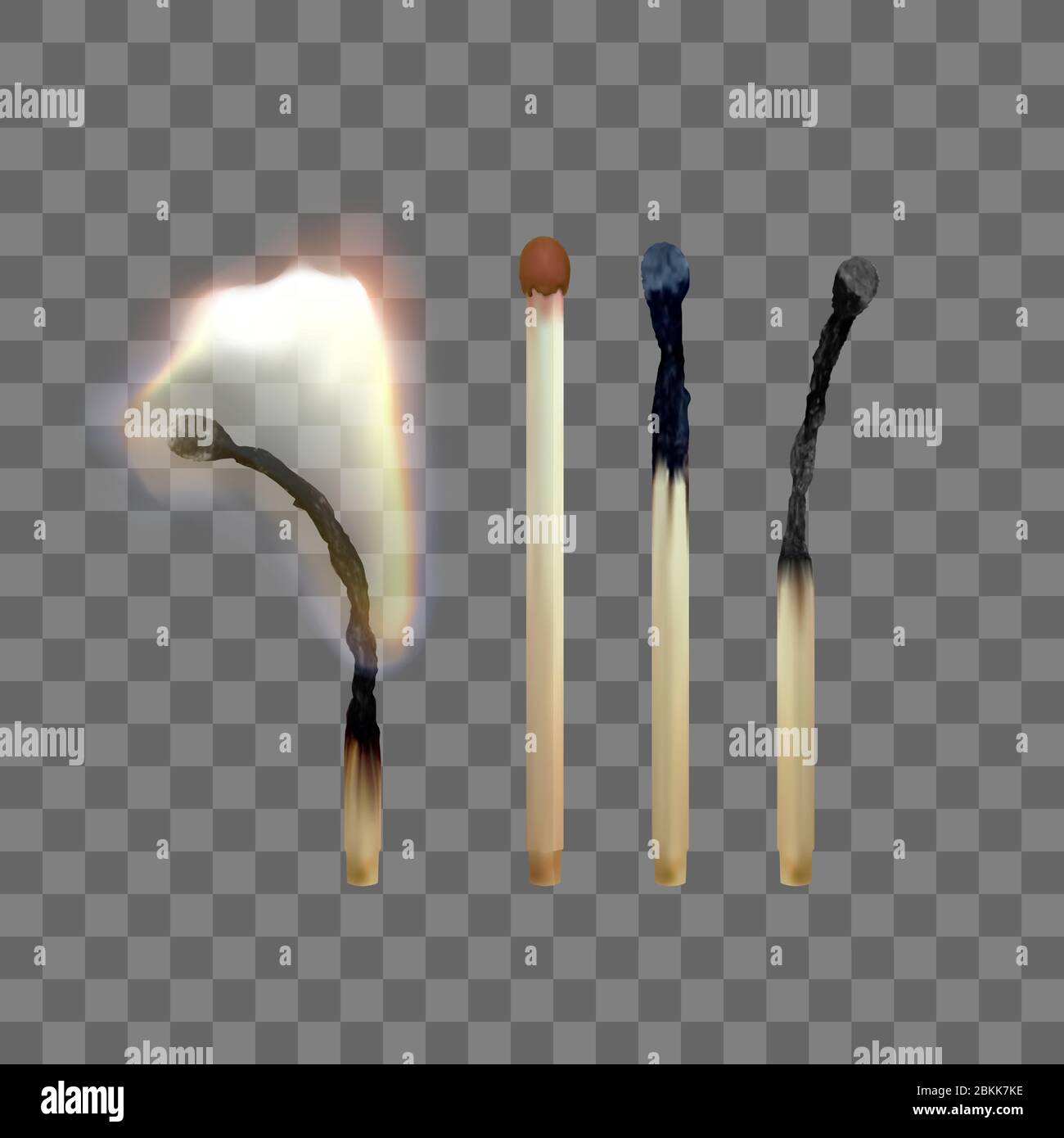 Corrispondenza di sicurezza realistica. Set di fiammiferi in legno. Illustrazione vettoriale Illustrazione Vettoriale