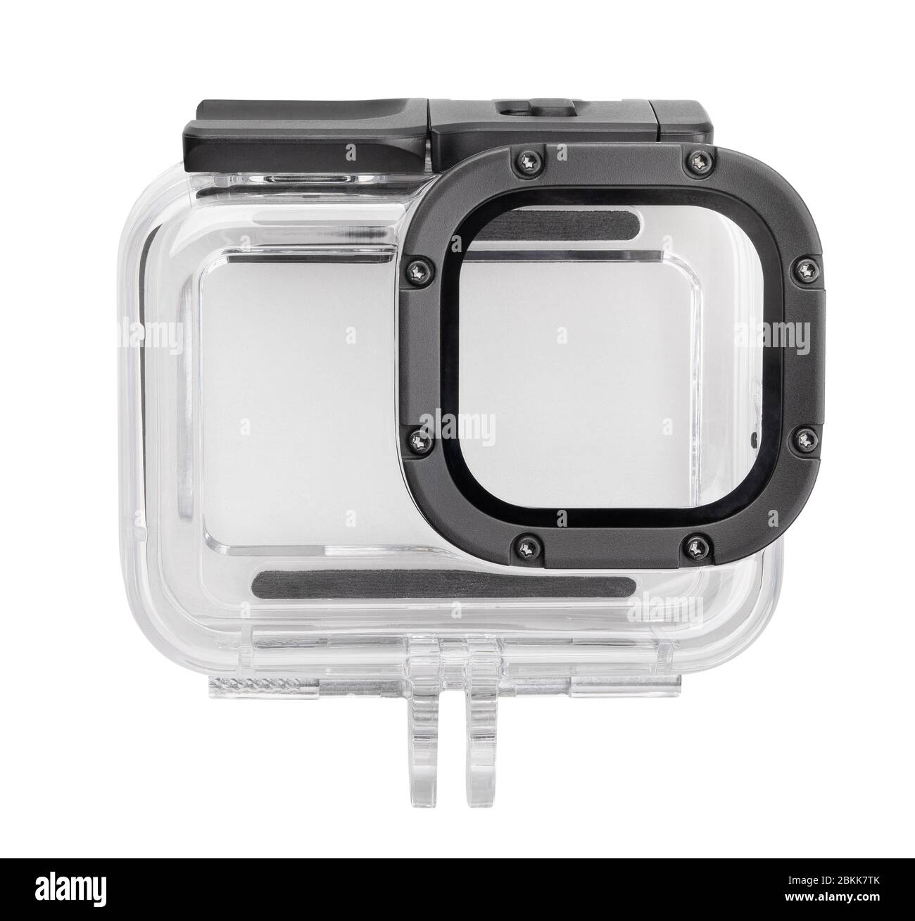 percorso di protezione dell'alloggiamento della telecamera di intervento isolato su bianco Foto Stock