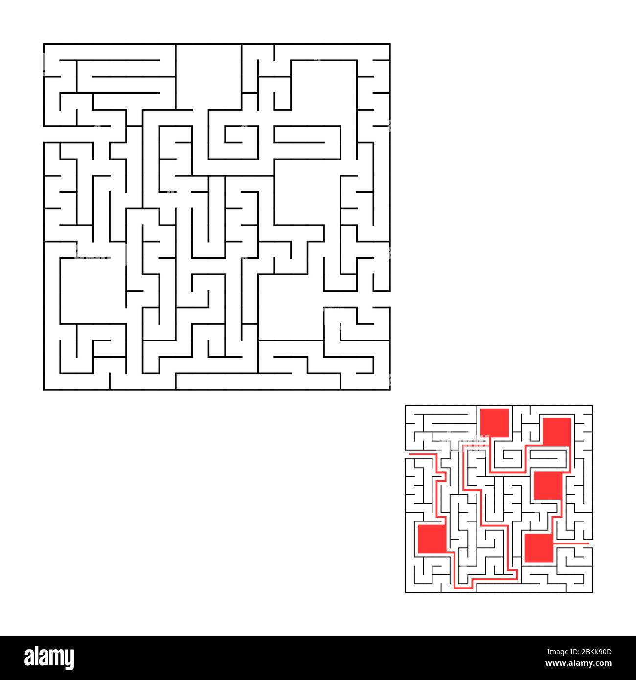 Labirinto astuto. Gioco educativo per bambini. Puzzle per bambini. Encoma labirinto. Trovare il percorso giusto. Illustrazione vettoriale. Illustrazione Vettoriale