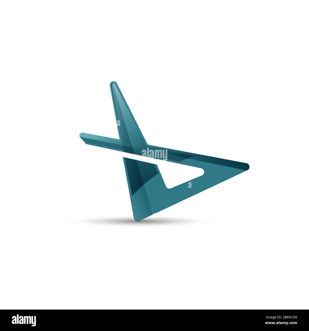 Logo concept design astratto simbolo freccia brillante immagine vettoriale. Logo vettoriale astratto con freccia lucida Illustrazione Vettoriale