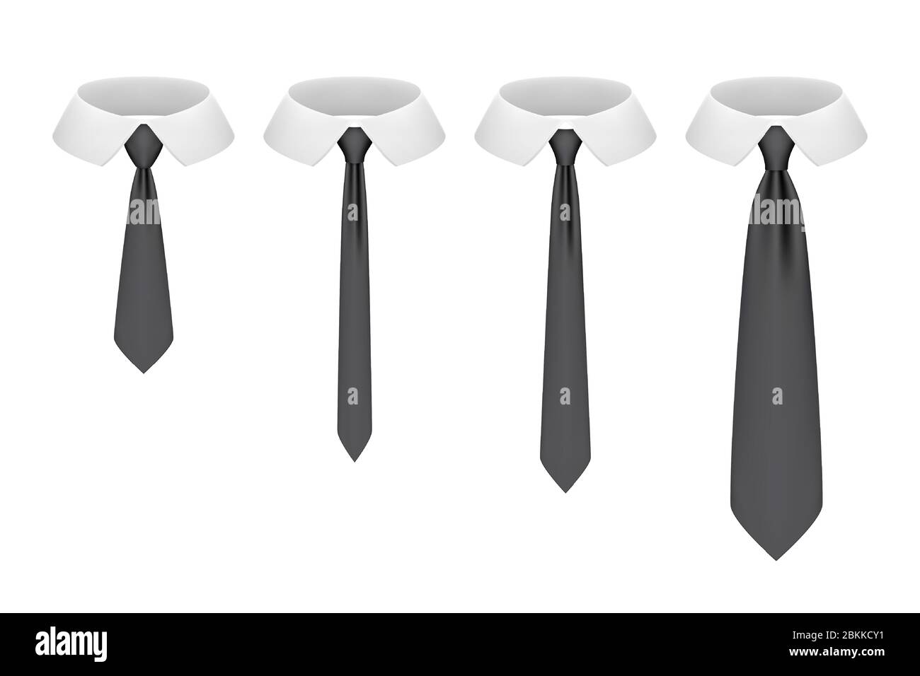 Set di legami realistici isolati su sfondo bianco, illustrazione vettoriale Illustrazione Vettoriale