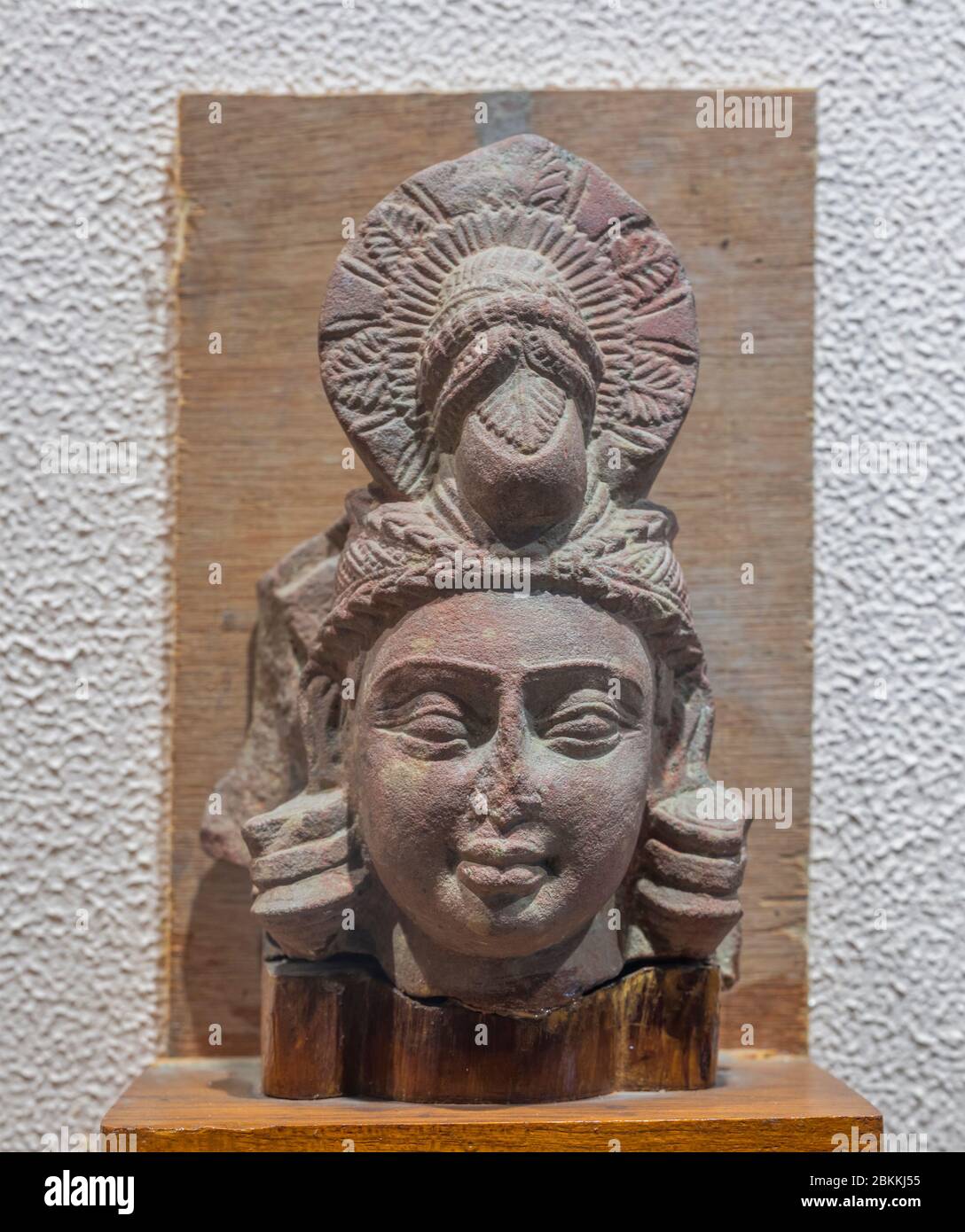 Capo Bodhisattva, scultura medievale, Museo, Mathura, Uttar Pradesh, India Foto Stock