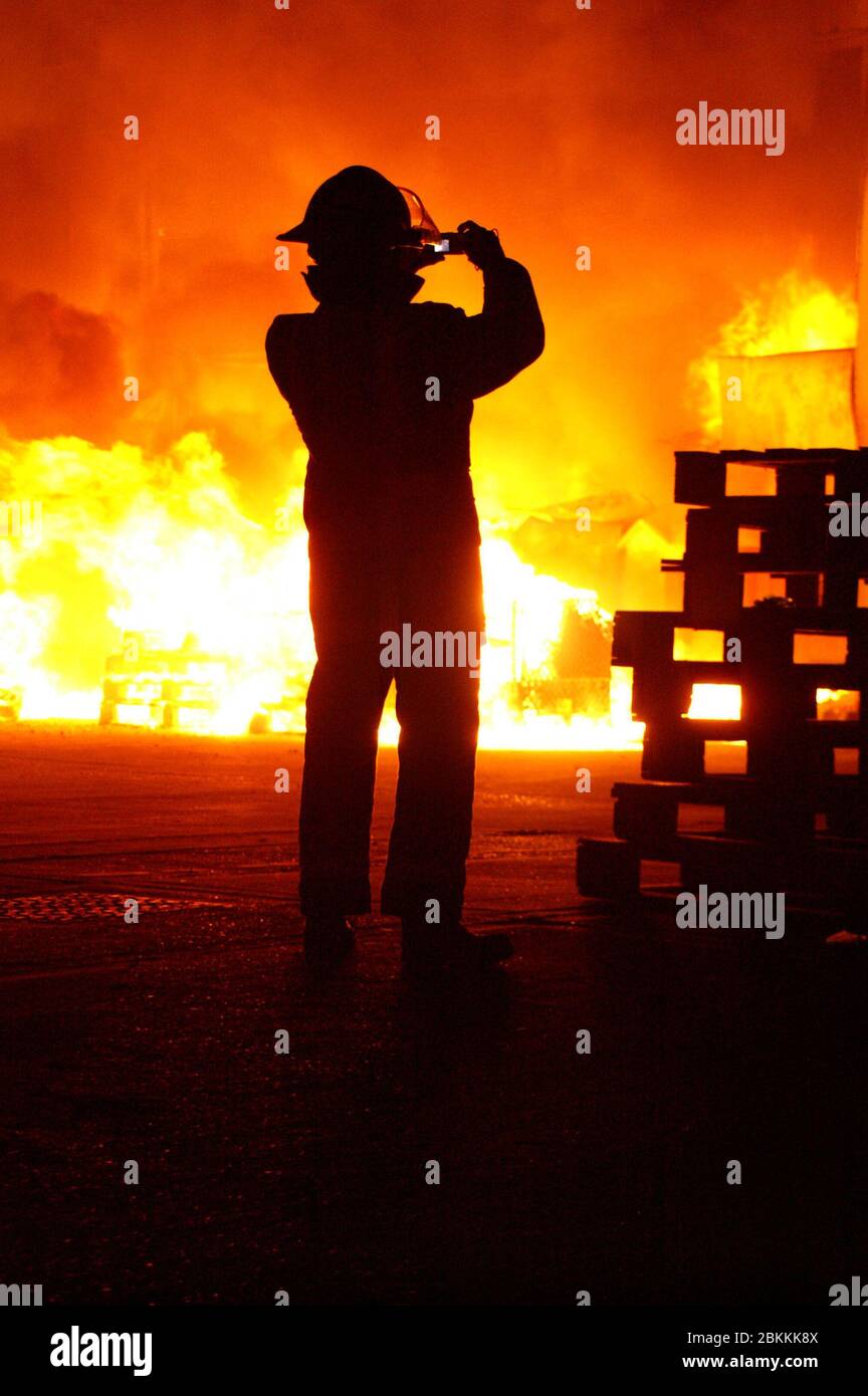 fuoco ed esplosione, inferno Foto Stock