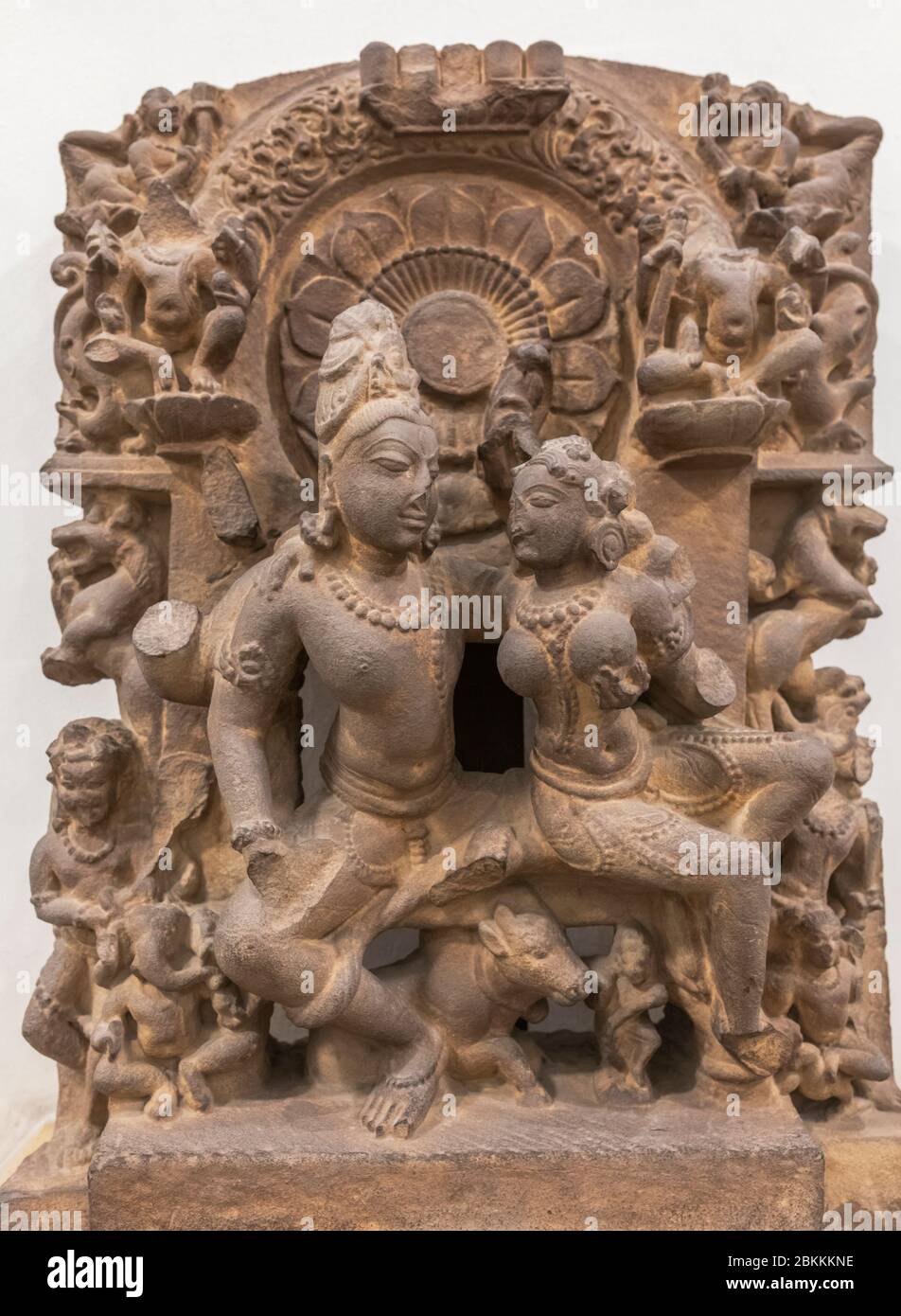 UMA Maheshvara, Shiva e Parvati, scultura del X secolo, Museo, Delhi, India Foto Stock