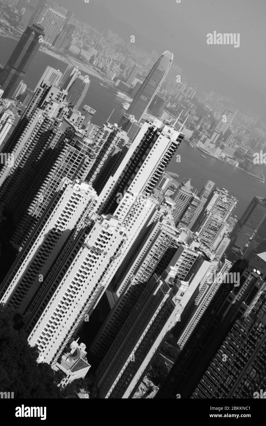 Highrise Towers grattacieli Central Hong Kong Island View from the Peak, Victoria Peak, Mid-levels, Hong Kong Foto Stock
