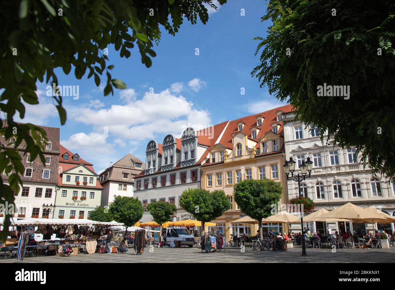 La piazza del mercato di Naumburg, Germania Foto Stock